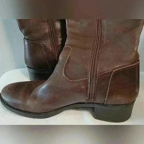 Franco Sarto Genuine Leather Tall Riding Style Calf Brown Knee Boots CYMA2 7.5 - Picture 8 of 10